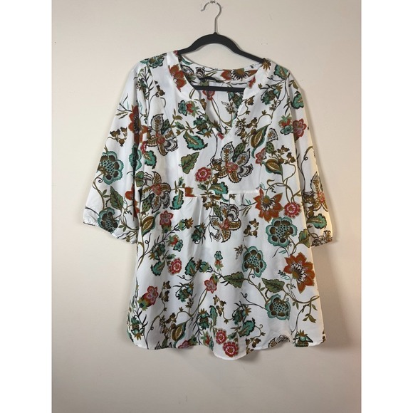 BloomChic Tops - BloomChic Plus Size 18-20 Floral Peplum Blouse 3/4 Sleeve Multicolor withPockets